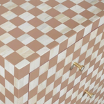 Checkerboard Bone Inlay 7-Drawer Dresser – Almond