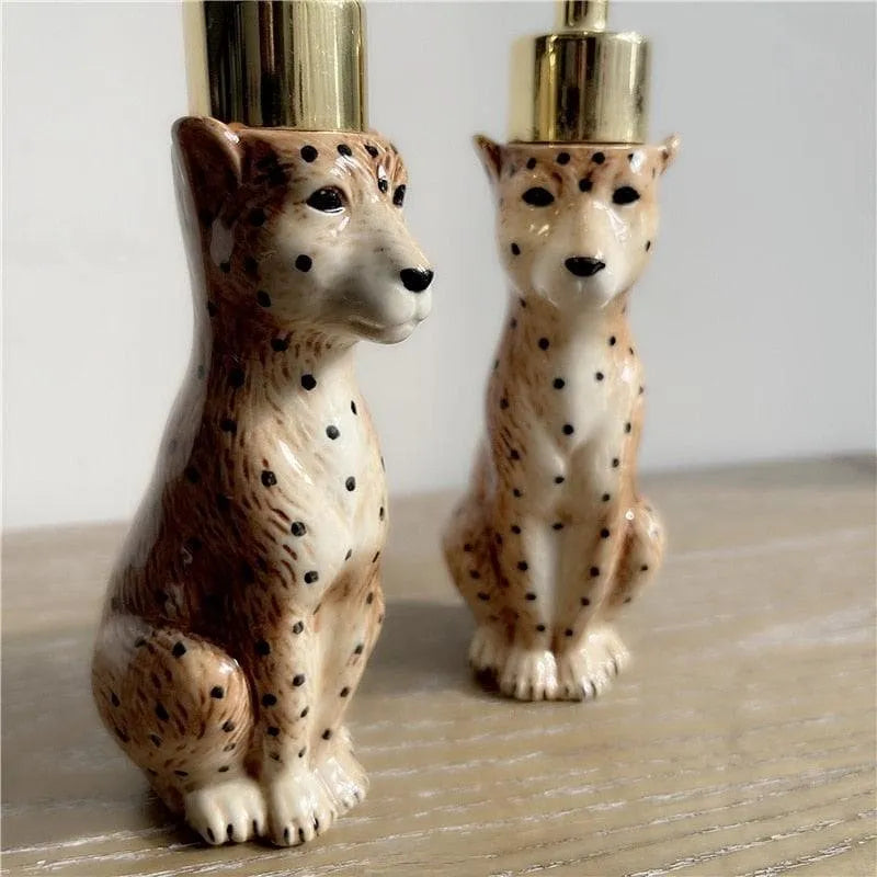 Cheetah Shaped Ceramic Soap Dispenser