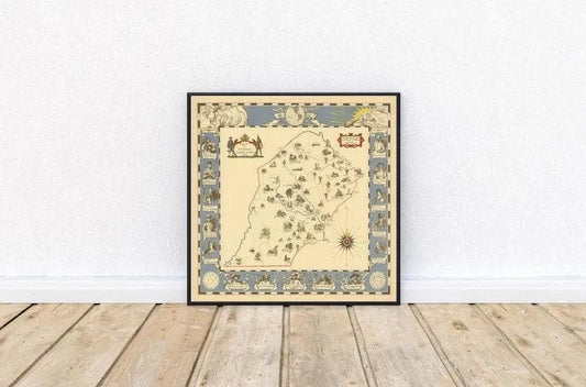 Chester County Map Print| Art History