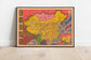 China Map Poster| Vintage Map China Wall Print 