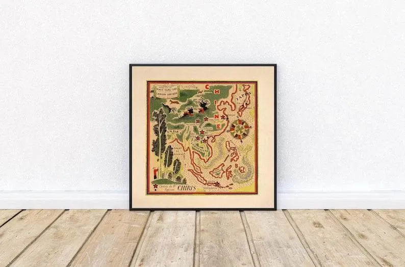 China Map Print| Art History| 1931 China Map Wall Art