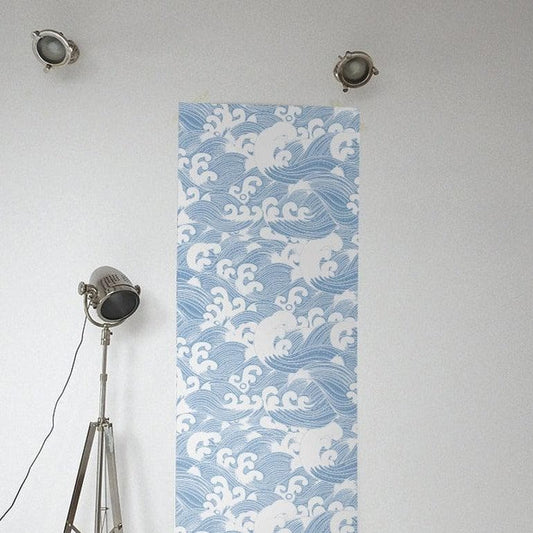 Chinoiserie Blue and White Waves Wallpaper Chinoiserie Blue and White Waves Wallpaper 