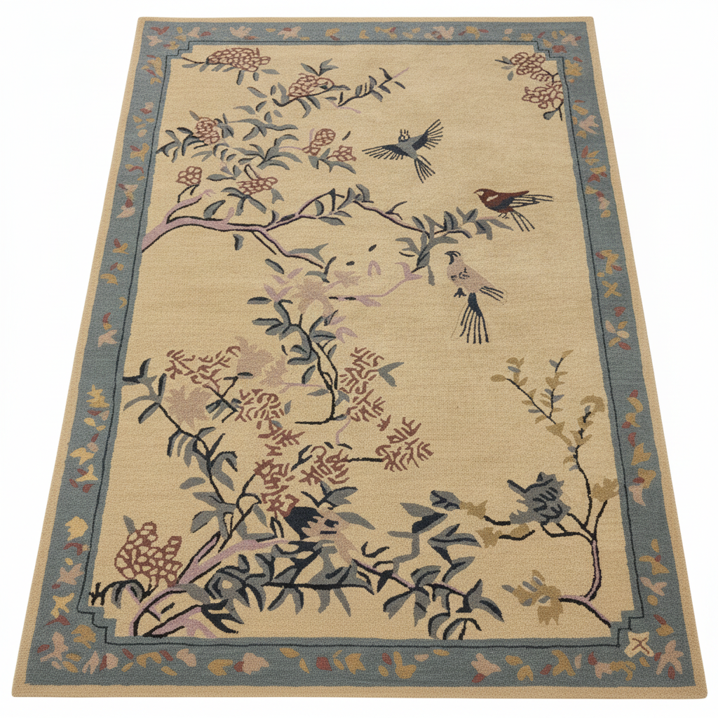 Chinoiserie Dreamscape Hand Tufted Rug 5 x 7 ft