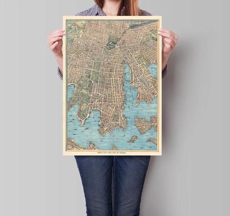 City Map of Sydney| Maps of Australia| Poster Print