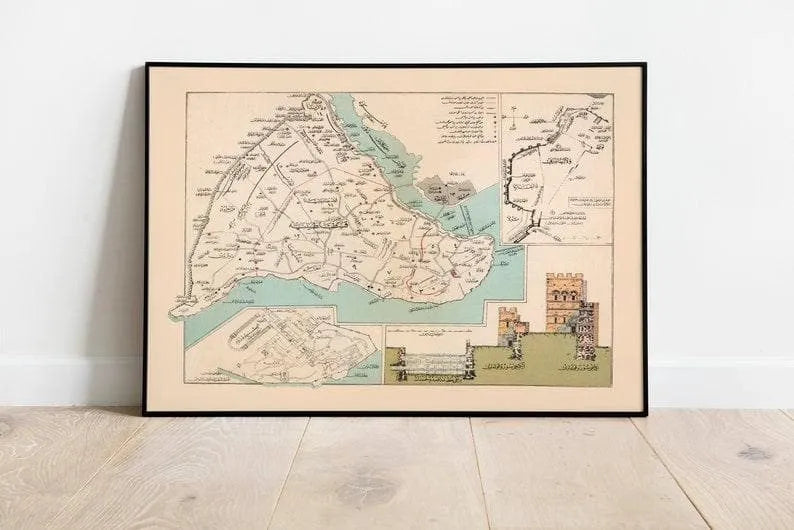 City Plan of istanbul 1913| Old Map Wall Decor