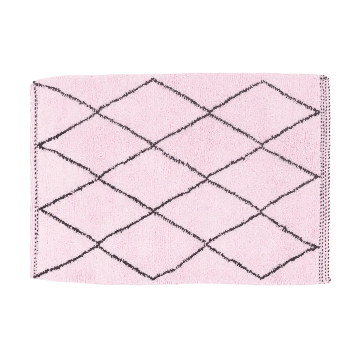 Classic Diamond Moroccan Berber Handwoven Wool Area Rug - Blush