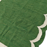 Classic Green Scallop Cotton Rug