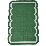 Classic Green Scallop Cotton Rug