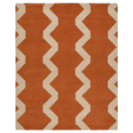 Clay Orange Zigzag Contours Hand Knotted Rug