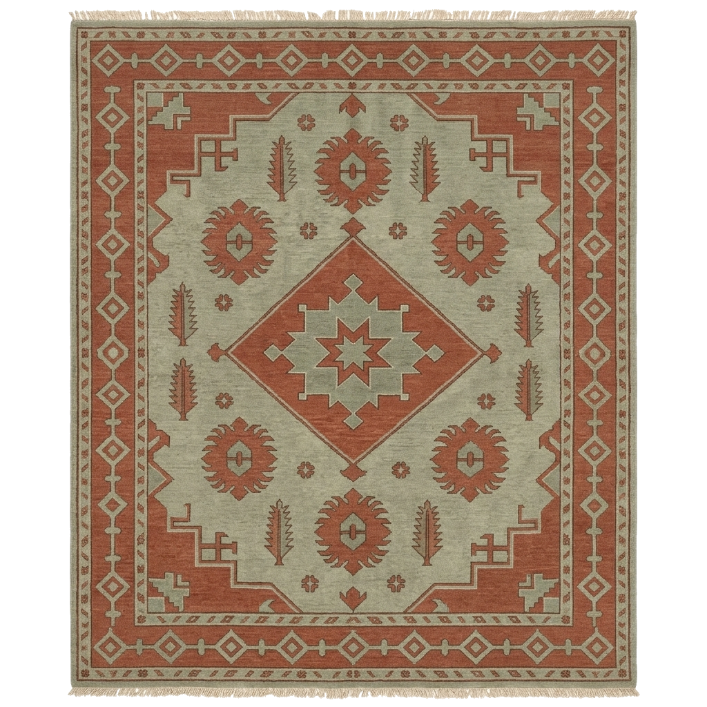 Clay & Sage Totem Hand Knotted Rug