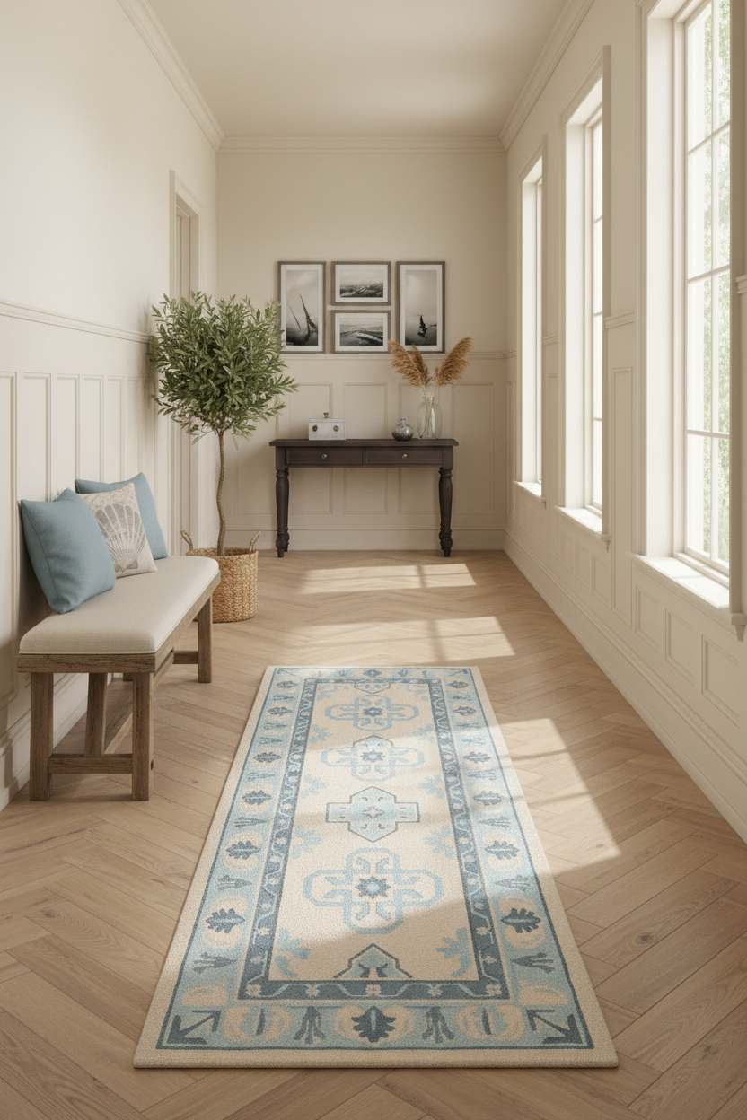 Coastal Tile Hand Tufted Runner Rug