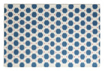 Cobalt Honeycomb Dot Flatweave Rug shown flat on a white background