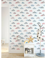 Colorful Geometric Clouds Removable Wallpaper