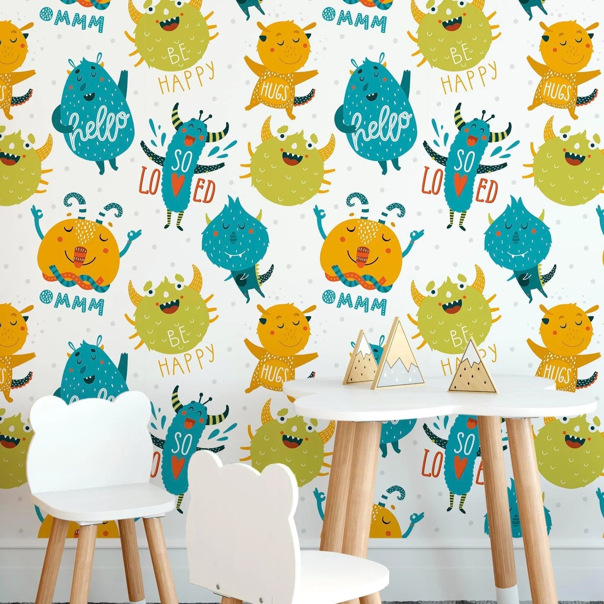 Colorful Lovely Monsters Removable Wallpaper