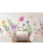 Colorful Wildflowers Watercolor Wall Mural