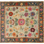 This vibrant area rug features a stunning array of floral patterns in rich colors, perfect for adding a touch of vintage charm to any living room. The hand-knotted design brings a Persian rug elegance, making it an ideal choice for those seeking unique rugs for their living space.