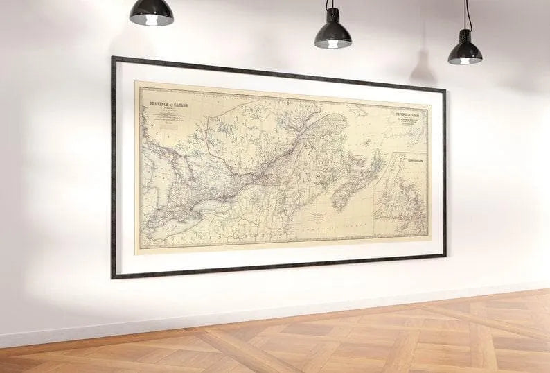 Composite Map of Canada 1861| Old Map Wall Decor