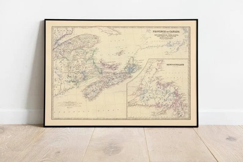 Composite Map of Canada Eastern 1861| Old Map Wall Decor