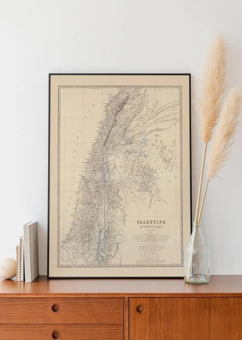 Composite Map of Palestine 1861| Old Map Wall Decor