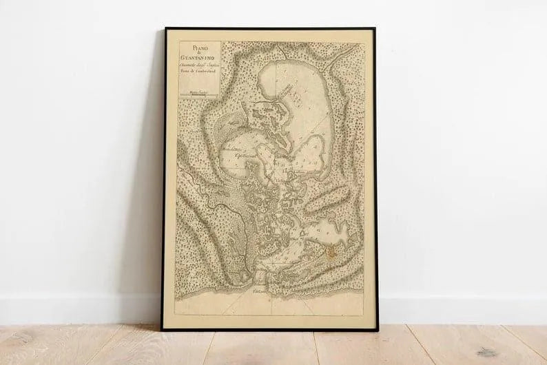 Nautical Chart of Guantanamo Bay 1777| Old Map Wall Decor