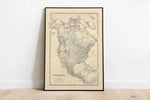 Composite Map of North America 1861| Old Map Wall Decor