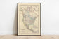 Composite Map of North America 1861| Old Map Wall Decor