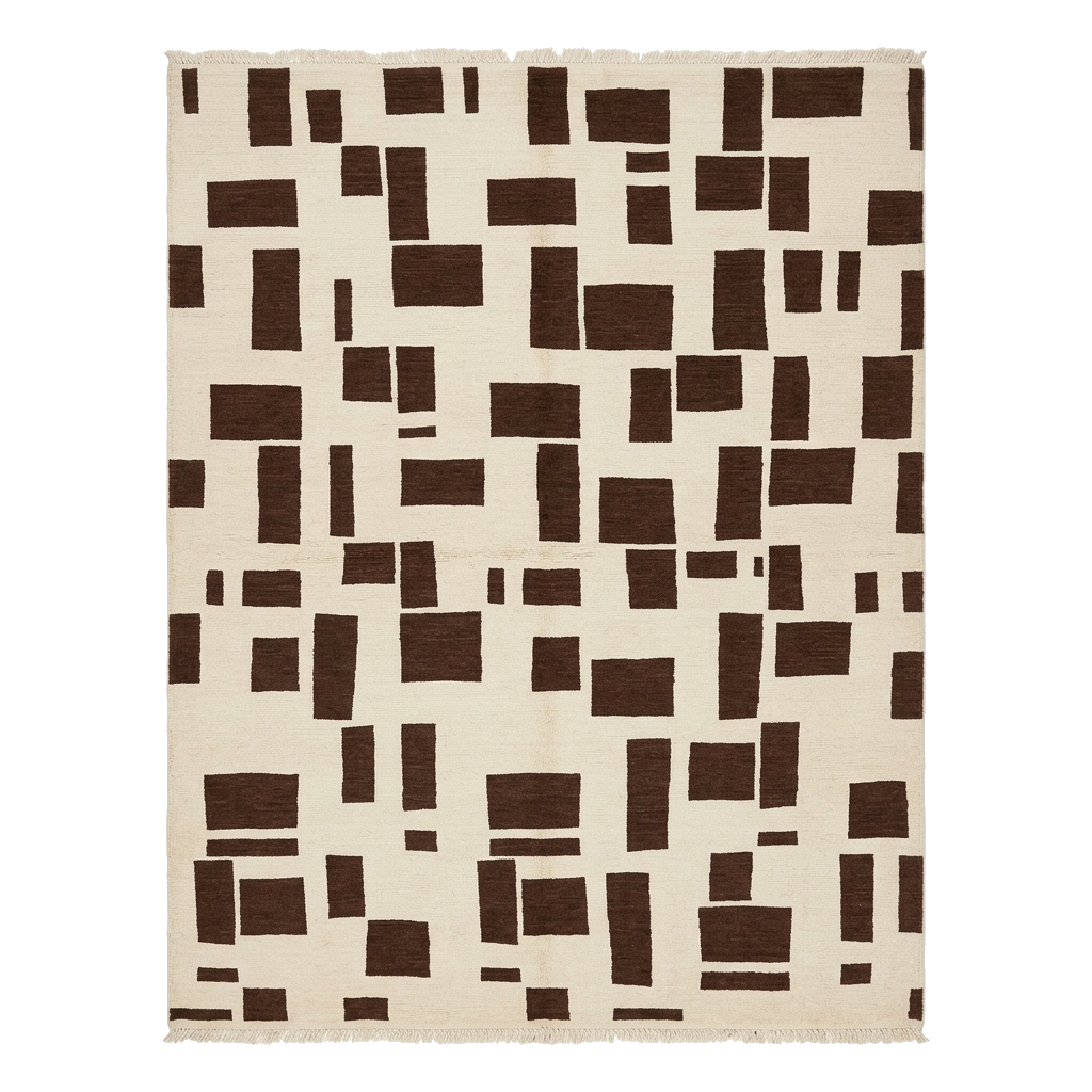 Constructed Contrast Hand Knotted Rug 