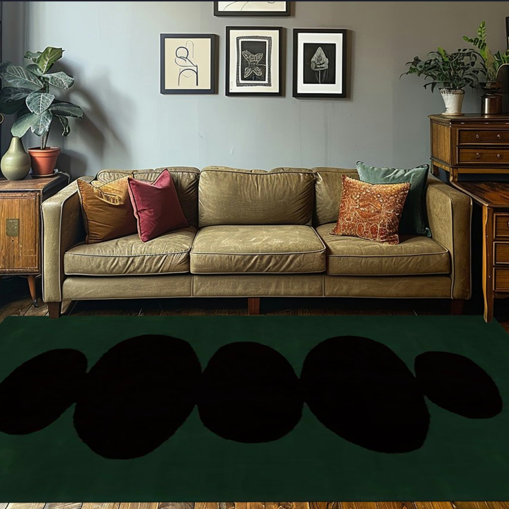 Contemporary Pebble Stone Art Hand Tufted Wool Rug