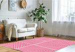 Contemporary Pink Geometric Hand Tufted Wool Rug