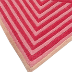 Contemporary Hot Pink Geometric Hand Tufted Wool Rug