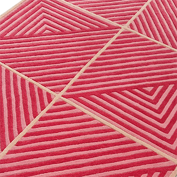 Contemporary Hot Pink Geometric Hand Tufted Wool Rug
