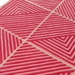 Contemporary Hot Pink Geometric Hand Tufted Wool Rug
