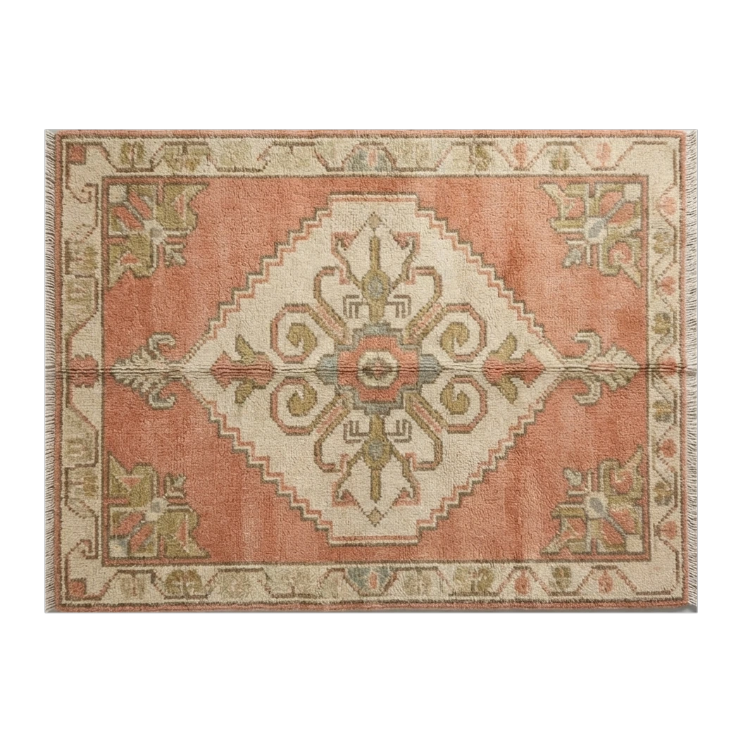 Coral Sunset Oushak Hand Knotted Rug - alternate view