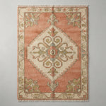 Coral Sunset Oushak Hand Knotted Rug — coral, peach, cream traditional rug by Maia Homes