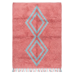 Coral Diamond Motif Moroccan Shag Rug