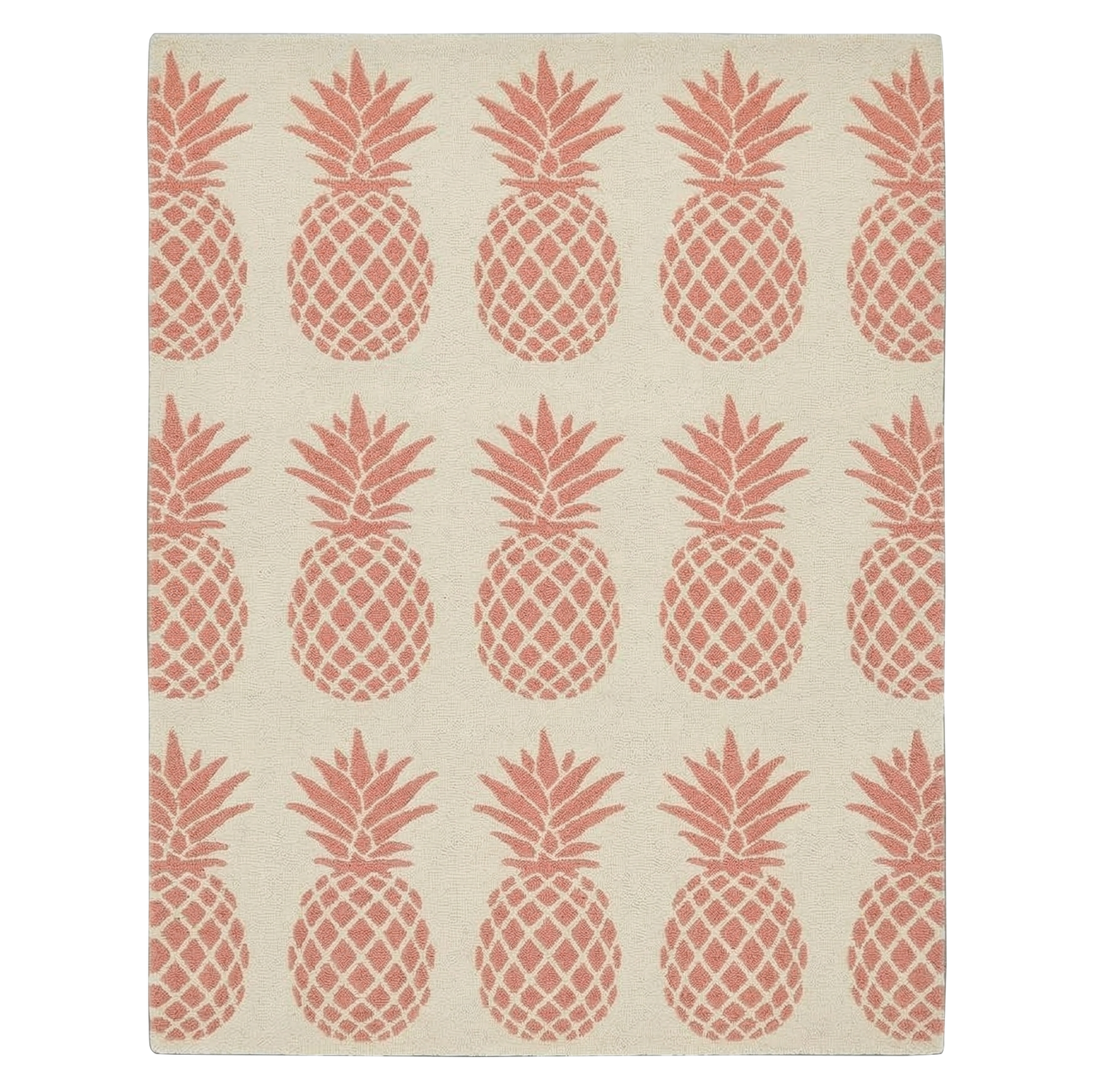 Coral Pineapple Hand Tufted Wool Rug
