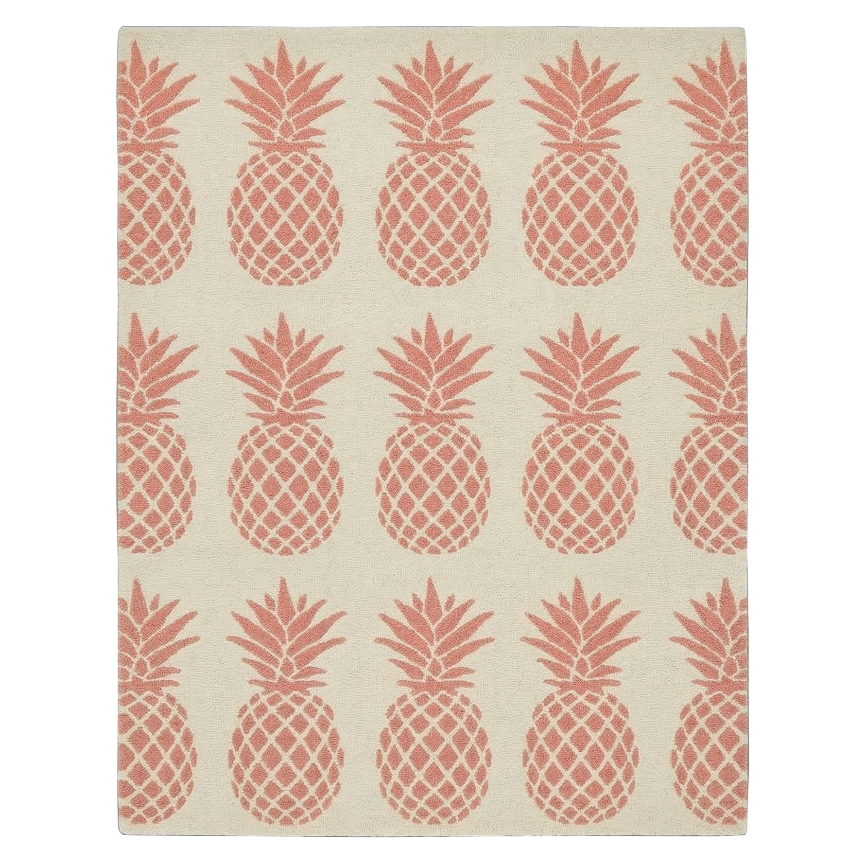 Coral Pineapple Hand Tufted Wool Rug