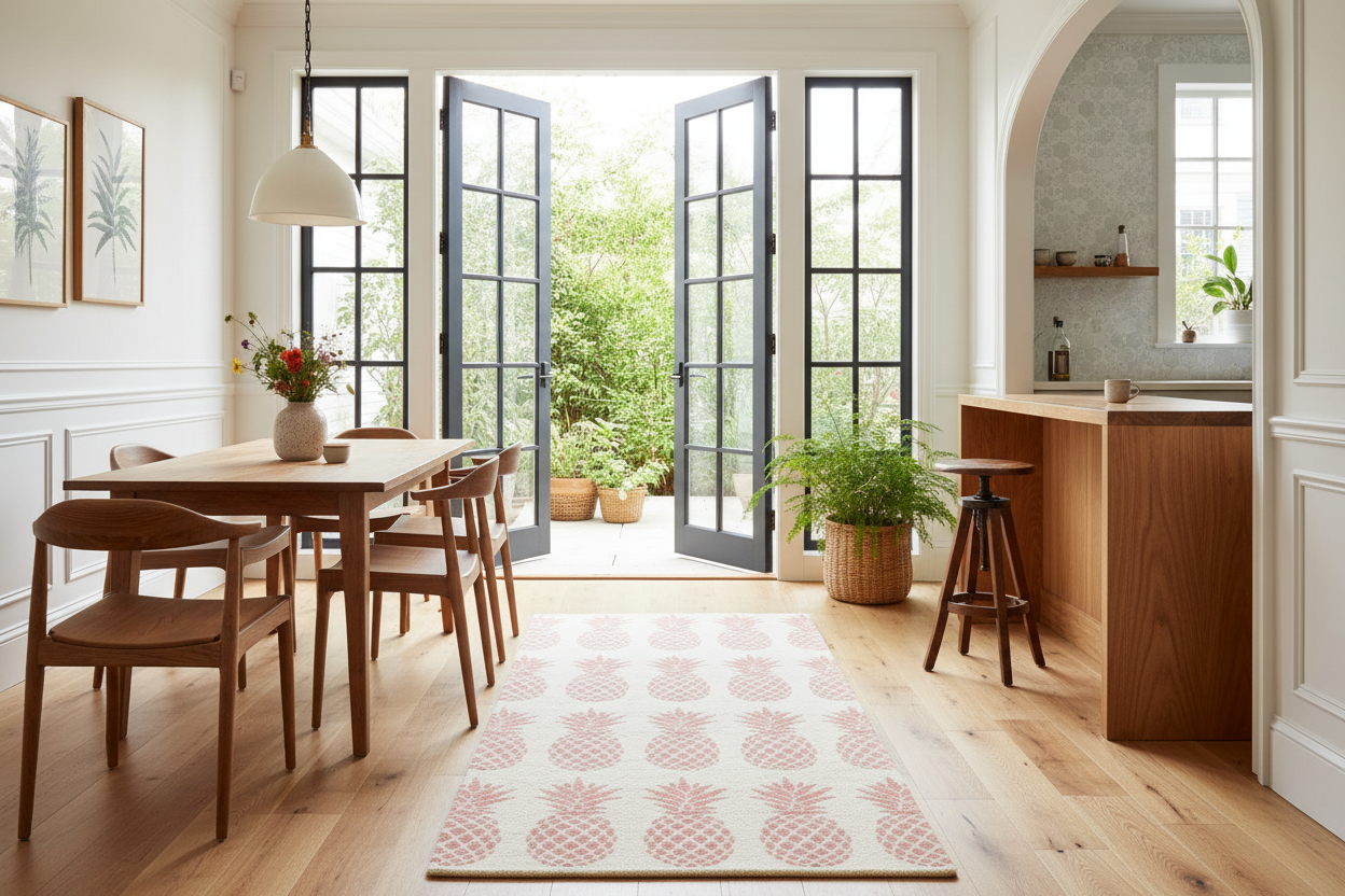 Coral Pineapple Hand Tufted Wool Rug