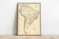 South America Map Print| Fine Art Prints