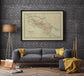 Costa Rica Map Wall Print| 1903 Costa Rica Map