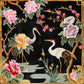 Cranes in Floral Harmony Hand Tufted Rug