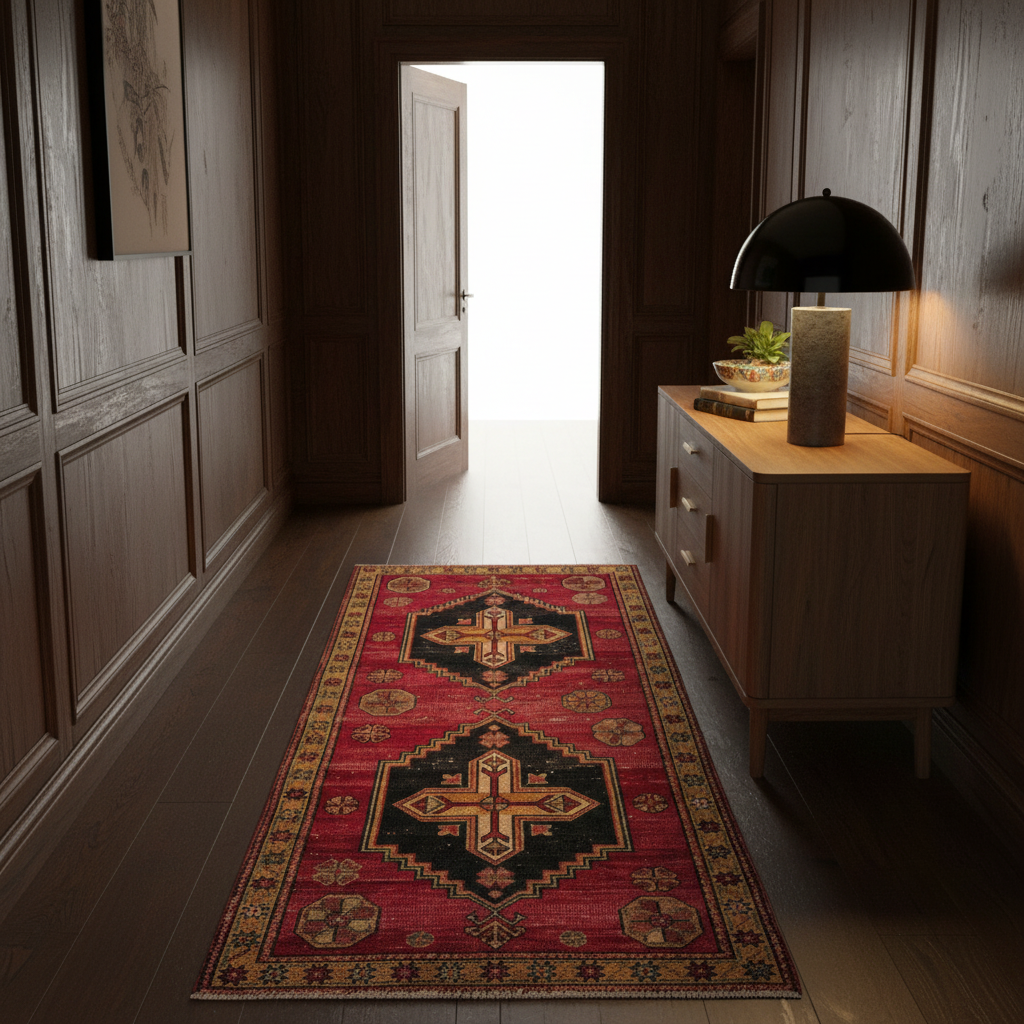 Crimson Heritage Cross Hand Knotted Rug