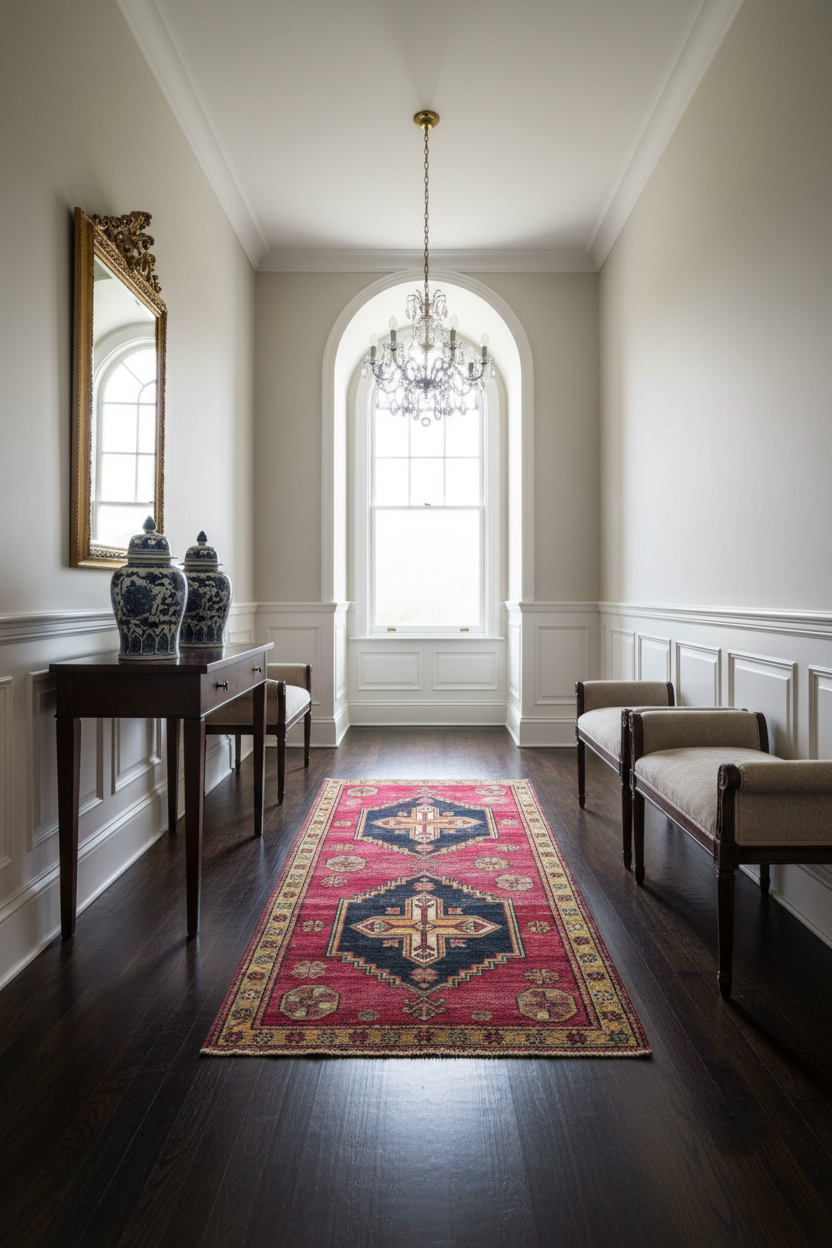 Crimson Heritage Cross Hand Knotted Rug