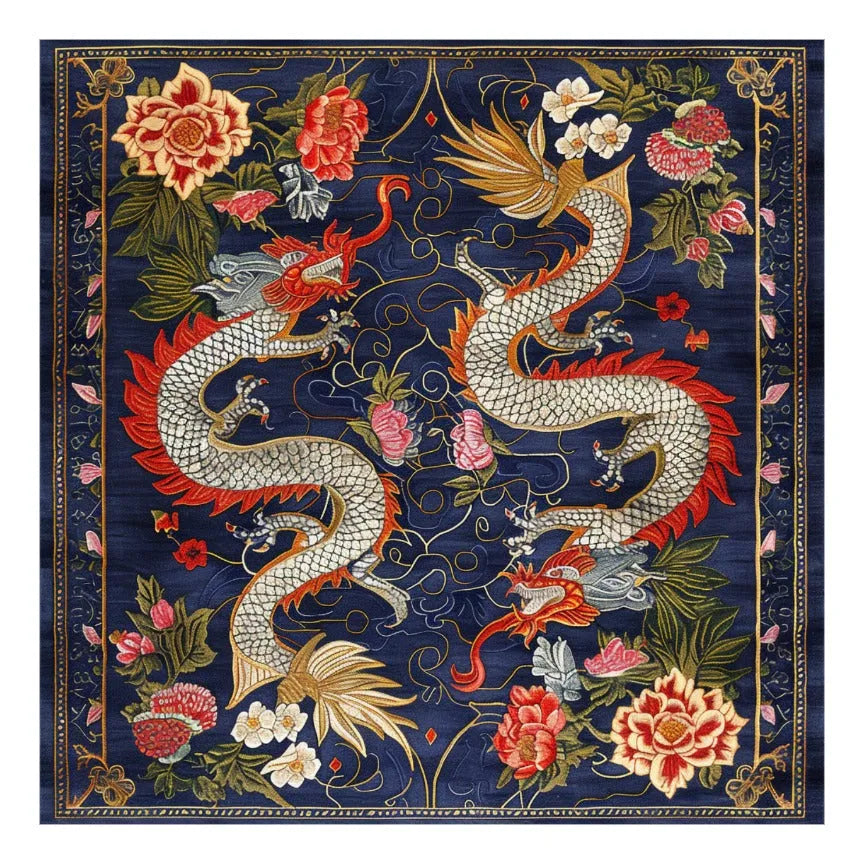 Crimson Dragon Hand Tufted Rug