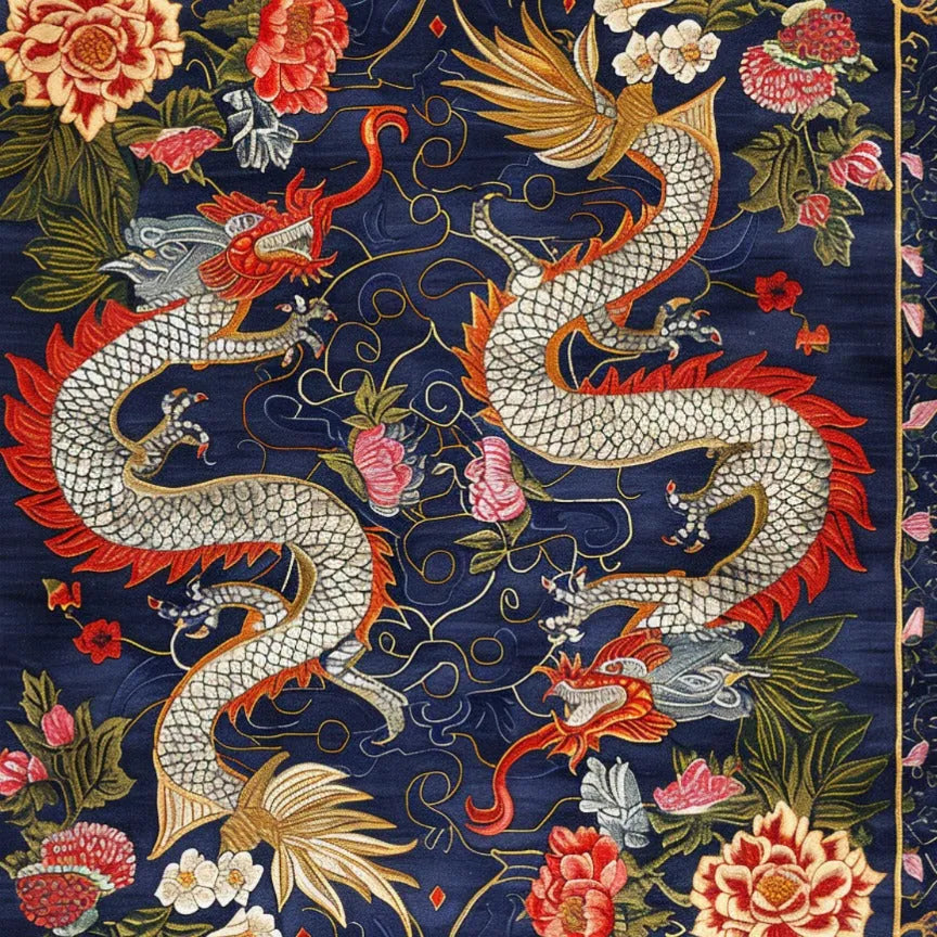 Crimson Dragon Hand Tufted Rug