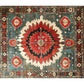 Crimson and Turquoise Hand Knotted Area Rug