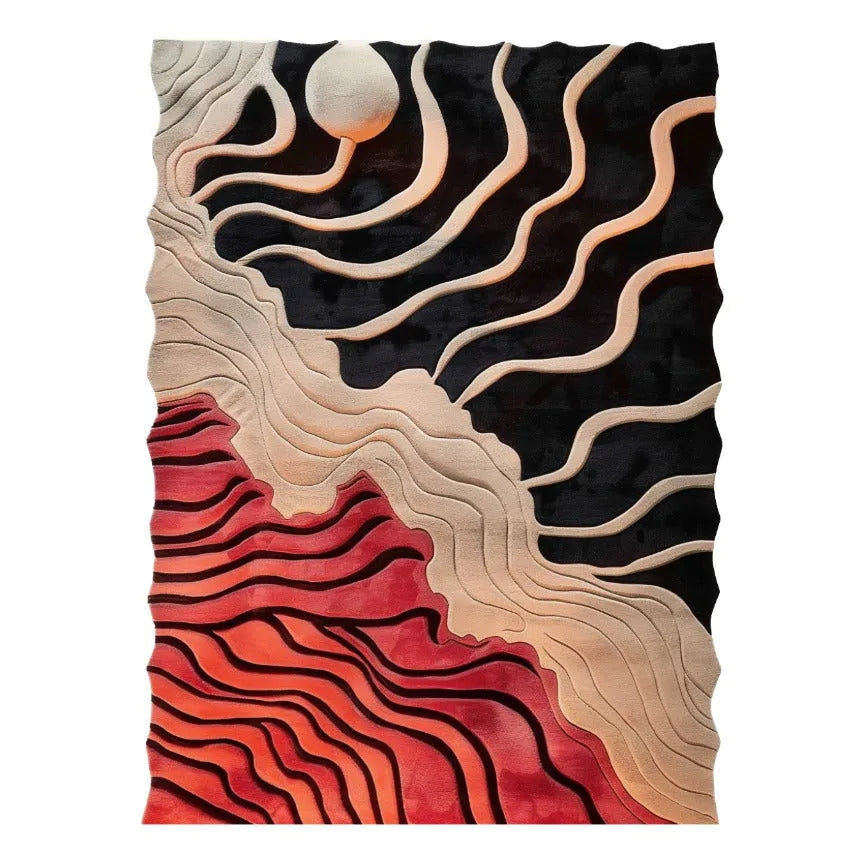 Curved Line Hand Tufted Rug