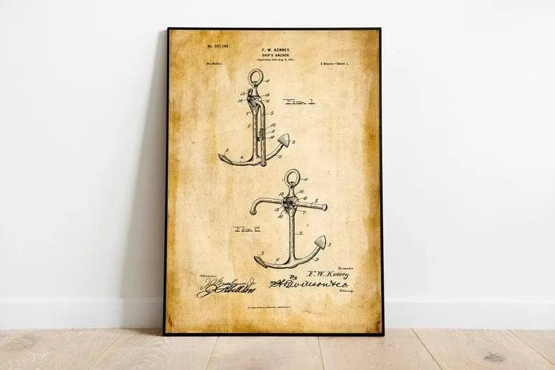 Anchor Patent Print| Framed Art Print