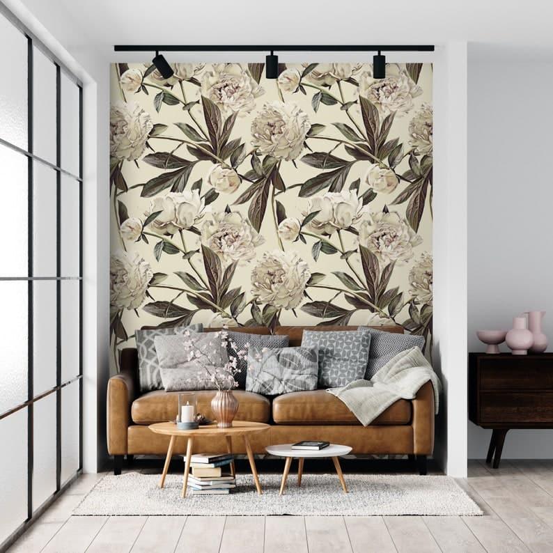 Dark Tropical Palm and Coconut Tree with Cranes Wallpaper Dark Tropical Palm and Coconut Tree with Cranes Wallpaper Pastel Oversized Peonies Floral Watercolor Wallpaper 