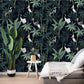 Dark Tropical Palm and Coconut Tree with Cranes Wallpaper Dark Tropical Palm and Coconut Tree with Cranes Wallpaper 